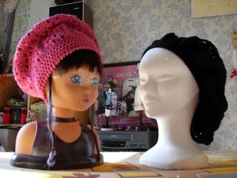 bonnets rose et noir